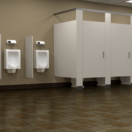 Reiniging van toiletten en film-urinoirs